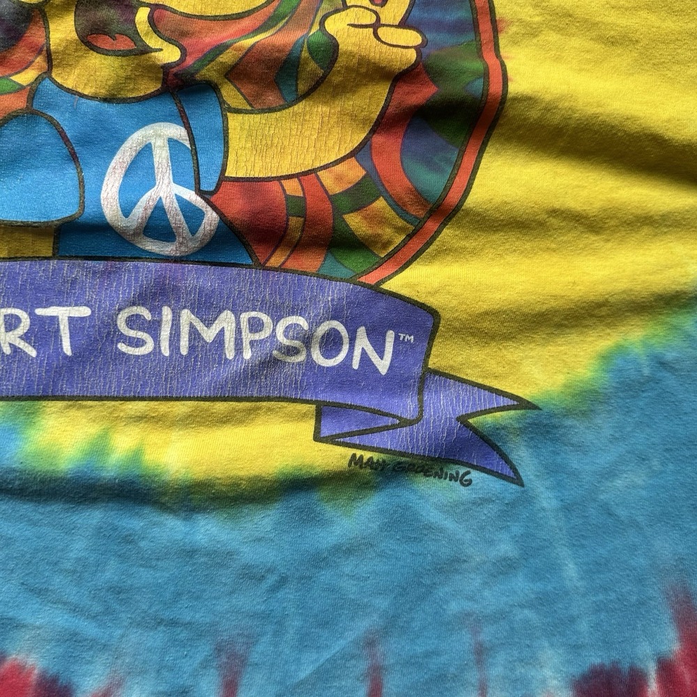 Liquid Blue Bart Simpsons Tie Dye T-Shirt XL 2013 USA Peace Man Vintage - Picture 3 of 8